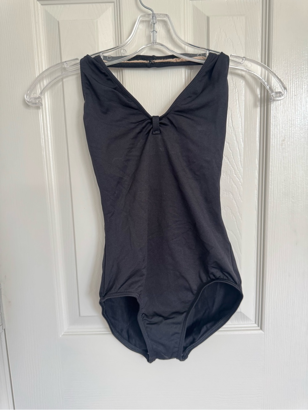 Motionwear Black Dance Halter Leotard with Pinch Details